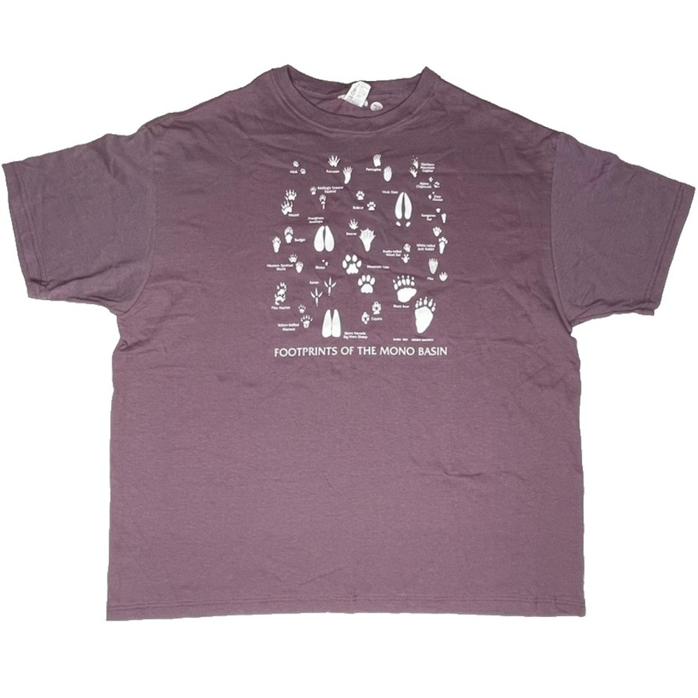 Liberty Graphics Plum Footprints Of The Mono Basin Glow In The Dark T-Shirt NWT